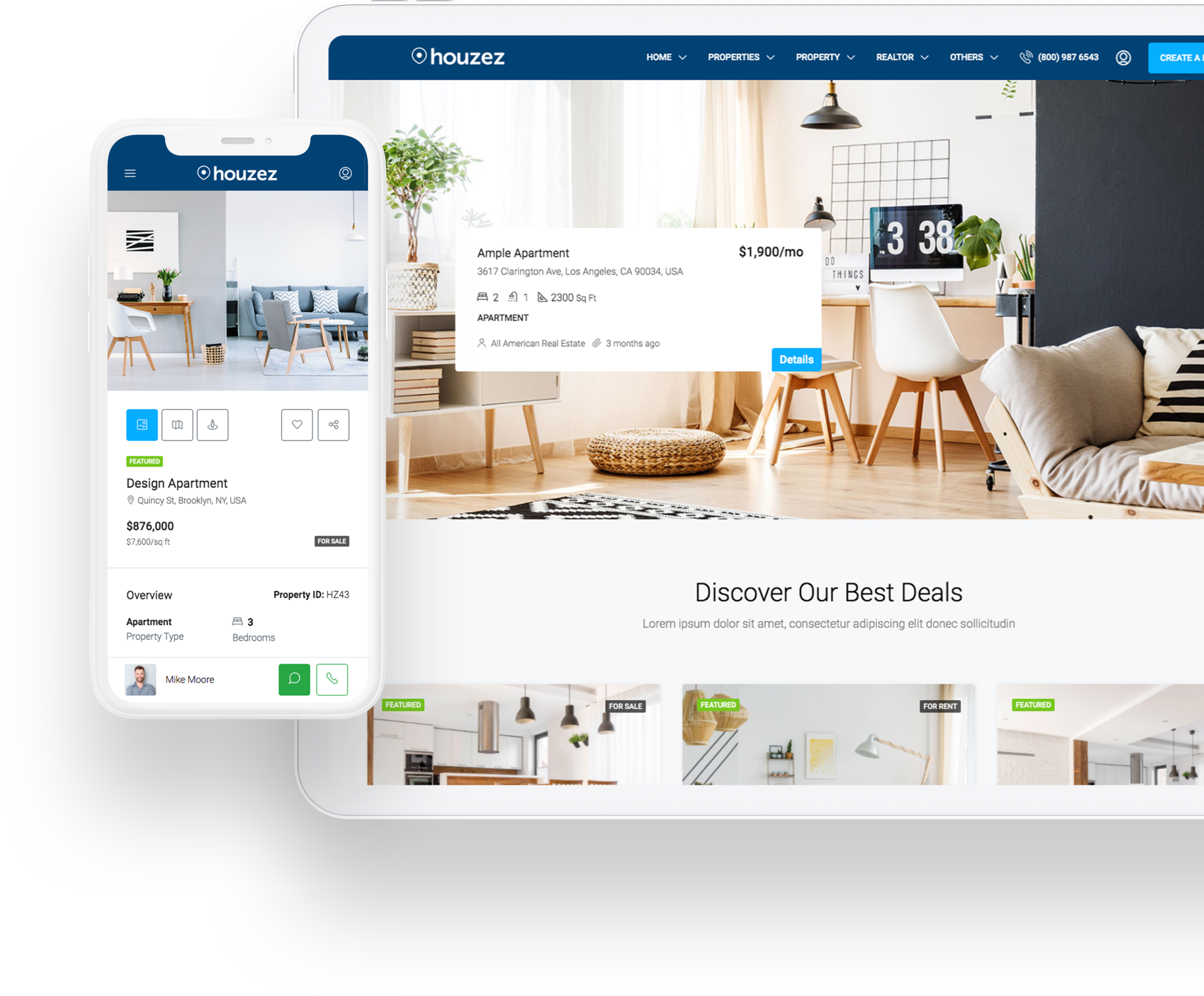 Real estate WordPress theme homepage preview by Houzez