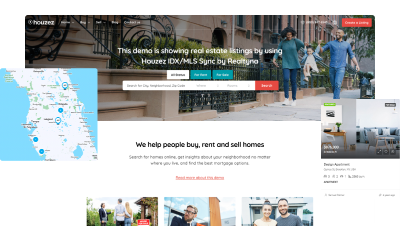 Real estate WordPress theme IDX and MLS integration support