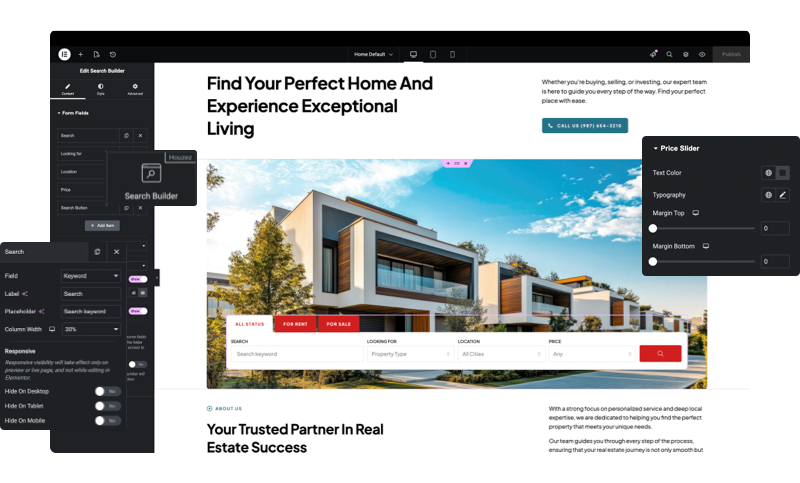Real estate WordPress theme advanced property search builder